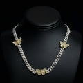 Silver Moissanite Butterfly Cuban Necklace