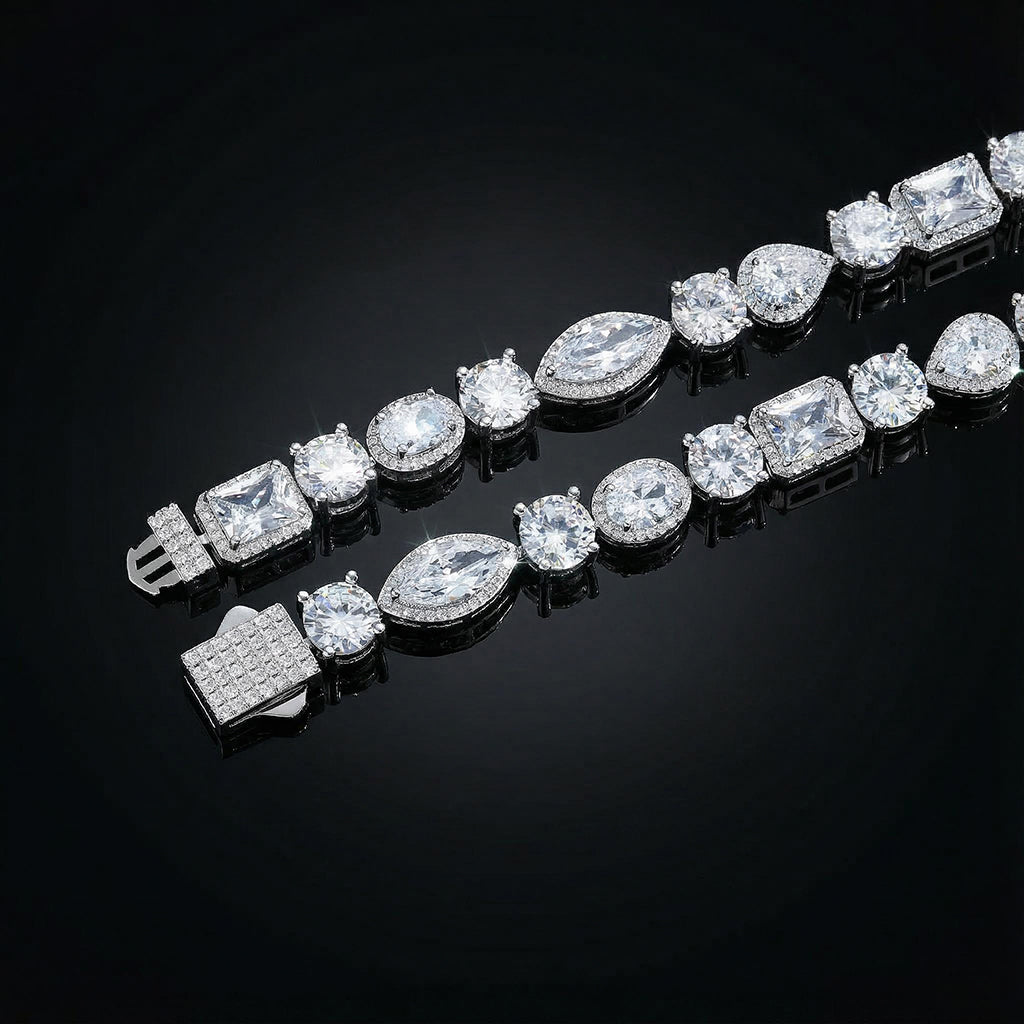 10mm Iced Out Multi Shaped Diamond Chain