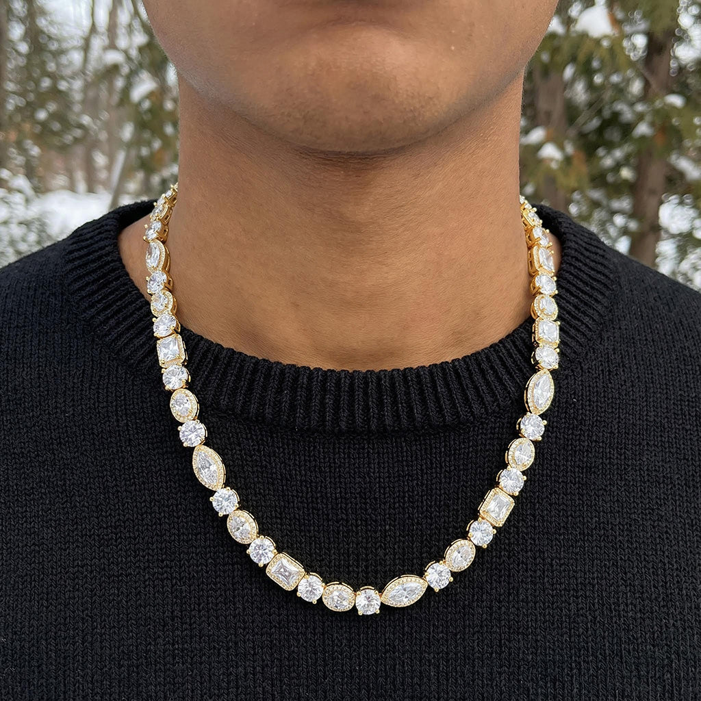 10mm Iced Out Multi Shaped Diamond Chain