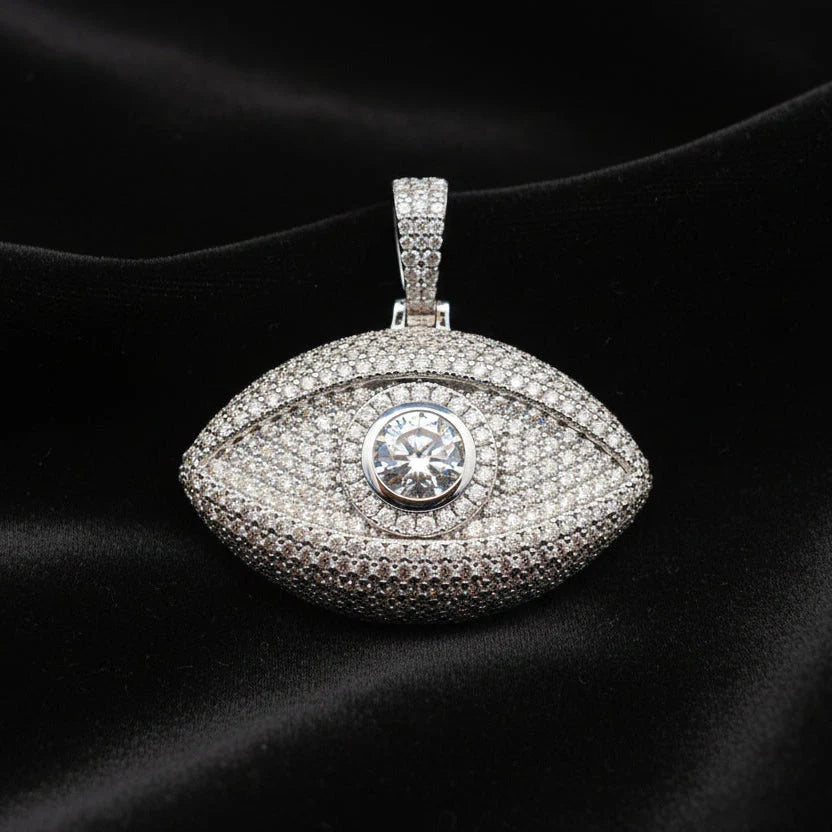 925 Evileye Sterling Silver Moissanite Pendant