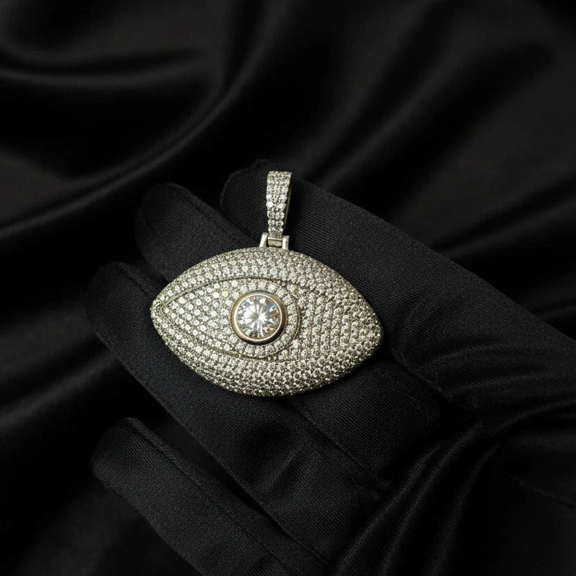 925 Evileye Sterling Silver Moissanite Pendant
