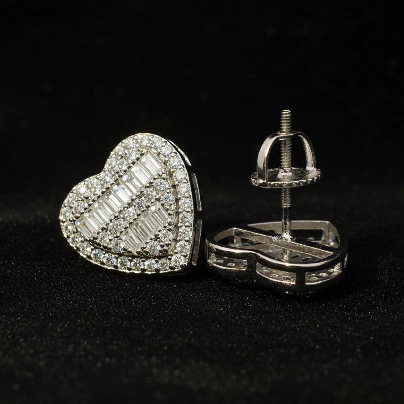 Moissanite 0.91 ctw Heart Earrings