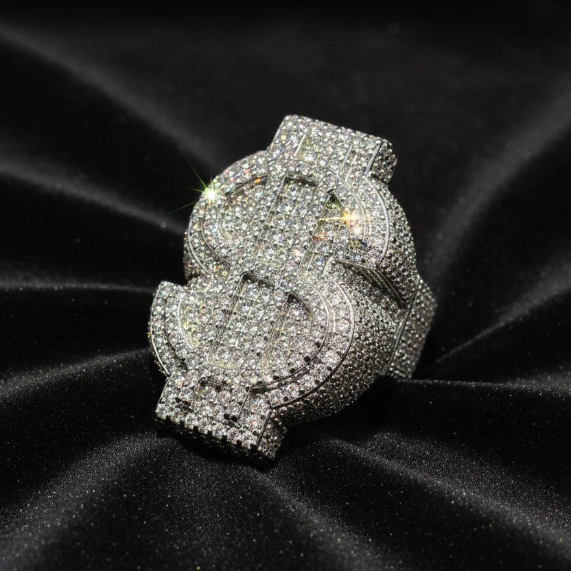 Moissanite 7.00 ctw Dollar Sign Ring