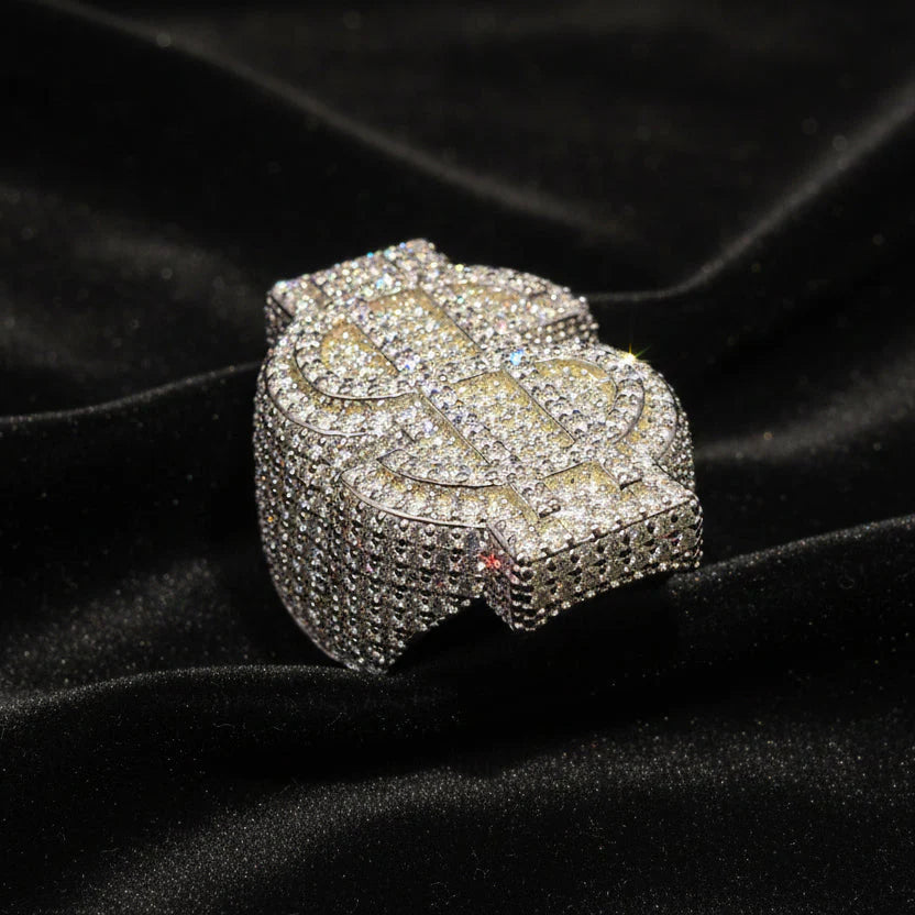 Moissanite 7.00 ctw Dollar Sign Ring