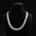Diamond Prong Link Chain in White Gold - 20mm