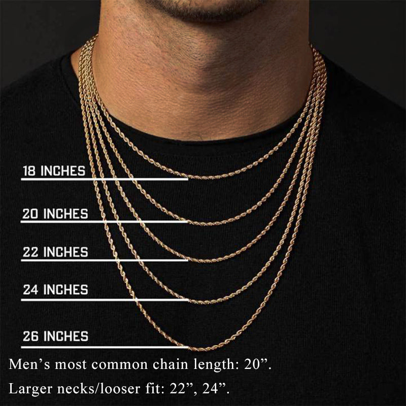 4mm 18K Gold Finish Rope Chain