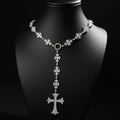 Moissanite Flared Cross Rosary Chain 12.42 ctw