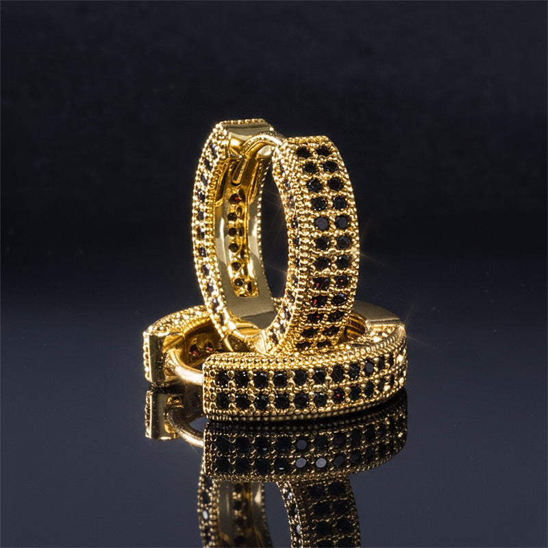 925S & VVS Moissanite Micro Paved Hoop Earrings 18k gold plated