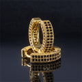 925S & VVS Moissanite Micro Paved Hoop Earrings 18k gold plated