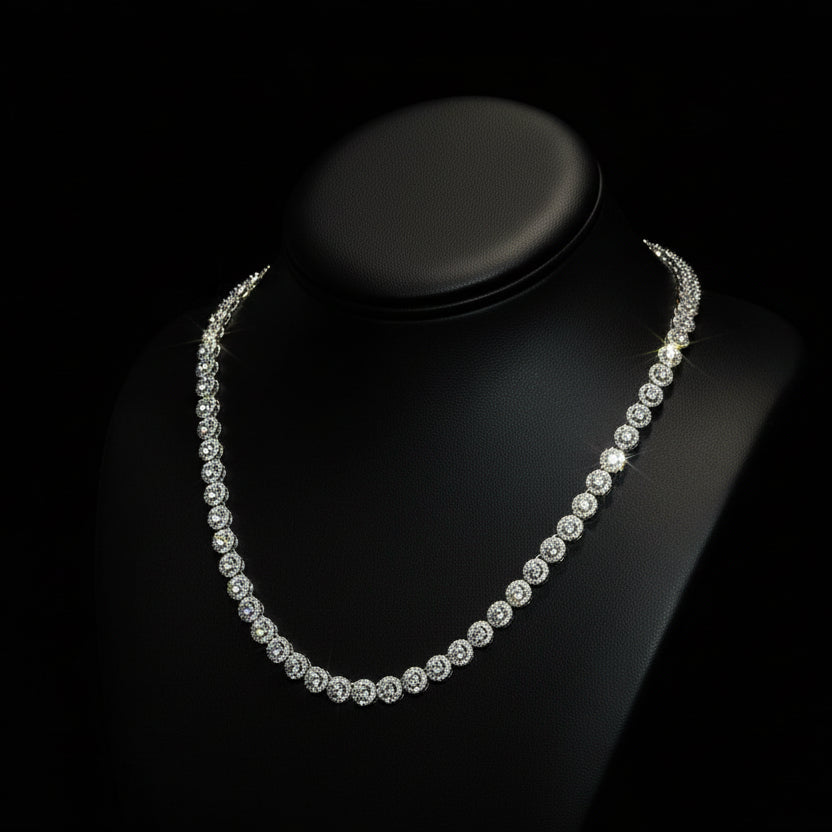Silver Moissanite Necklace