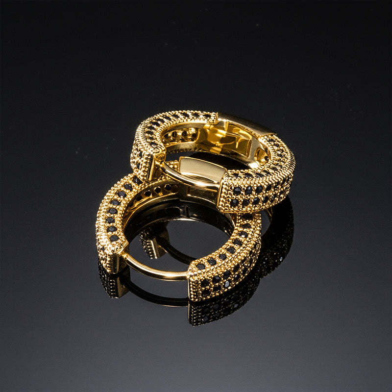 925S & VVS Moissanite Micro Paved Hoop Earrings 18k gold plated