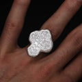 BAGUETTE MOISSANITE DIAMOND CROSS RING IN STERLING SILVER