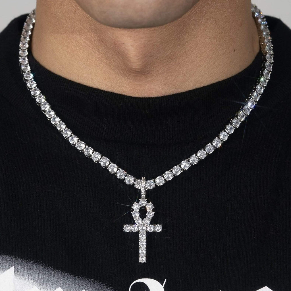 MOISSANITE ANKH PENDANT - 925 SILVER - D COLOUR - VVS1