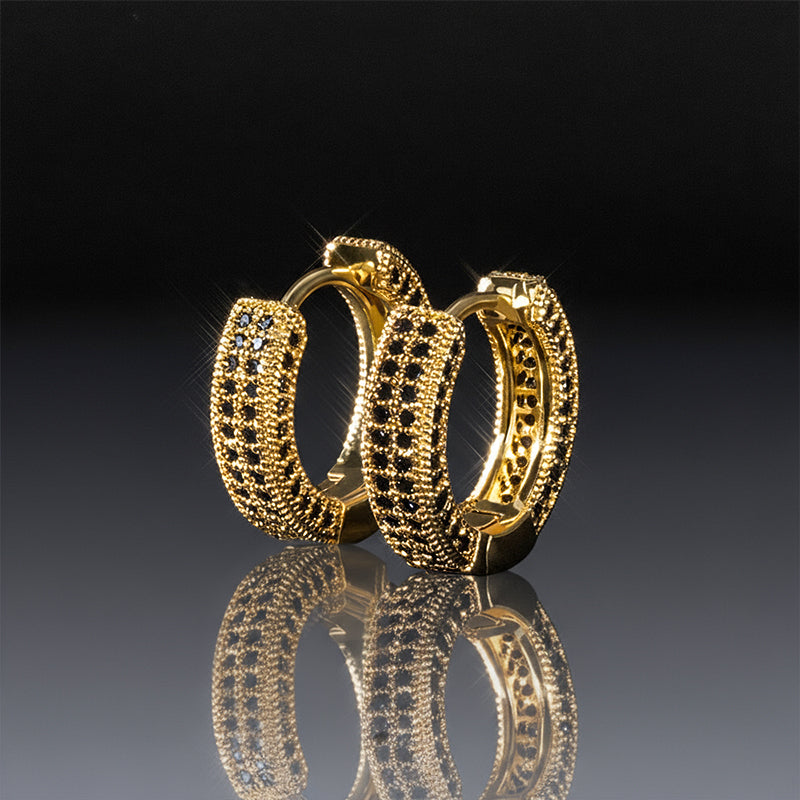 925S & VVS Moissanite Micro Paved Hoop Earrings 18k gold plated