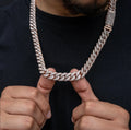 Diamond Prong Link Chain in Rose Gold- 18mm