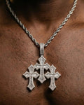 VVS Triple Cross Pendant 14K Gold