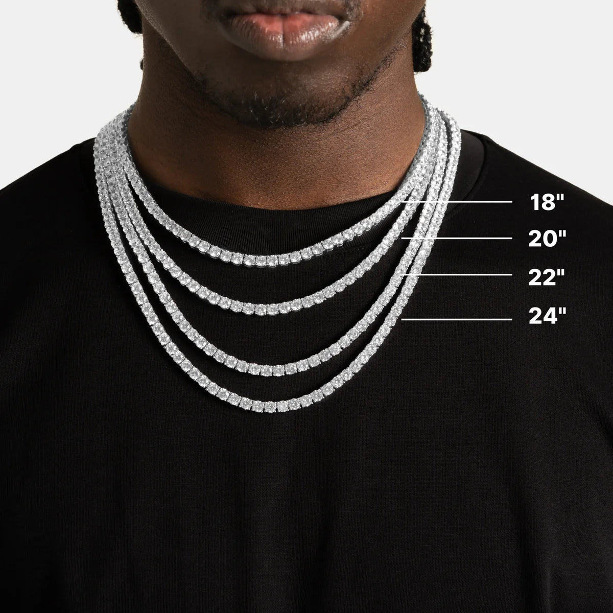 Moissanite tennis Chain 4mm